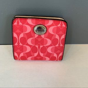Coach Dark and Light Pink Mini Wallet NEW